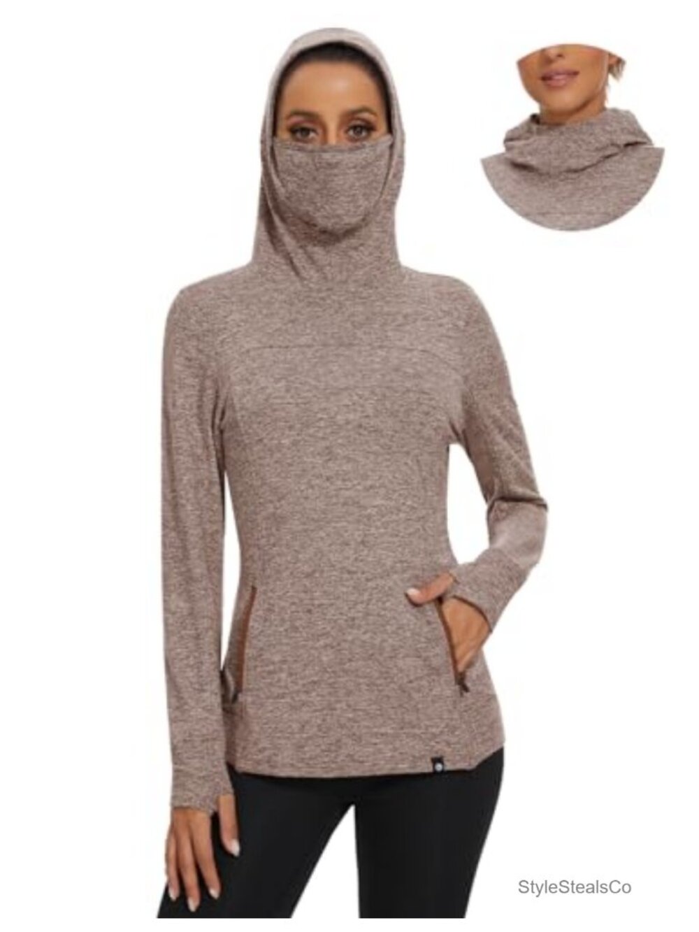 Women's Fleece Running Pullover Thermal Sweatshirt with Thumbholes
